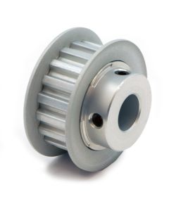 Aluminum Alloy Timing Pulley for 0.375" Wide Belt, part number A 6A 3-16DF03712, .200" (XL) Pitch, with 16-Teeth, 0.375" Bore, 2-Flanges and hub with 2-set screws.